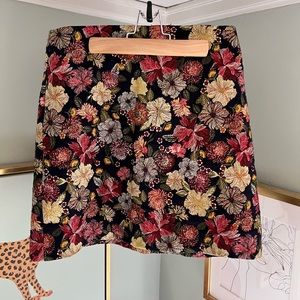 Loft embroidered pencil skirt